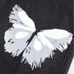 white butterfly jeans design