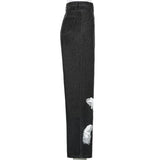 white butterfly jeans side view