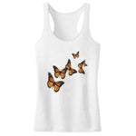 White Tank Top with Butterfly for women