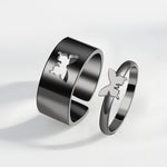 butterfly couple rings black vertical