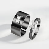 butterfly couple rings black vertical
