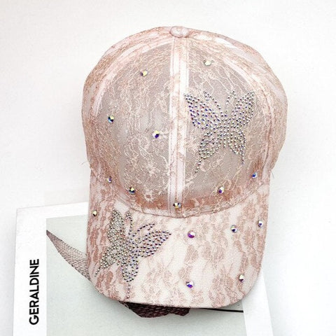 fashionable glitter butterfly cap