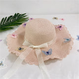 Light Salmon Butterfly Straw Hat