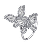 big sterling silver butterfly ring front view