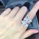 big sterling silver butterfly ring on hand