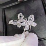 big sterling silver butterfly ring side view