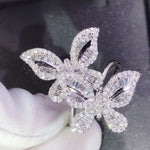 big sterling silver butterfly ring for women