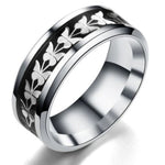 black stainless steel butterfly ring