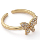 butterfly engagement ring gold side view