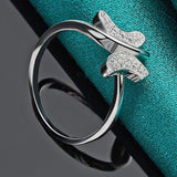 butterfly ring sterling silver women