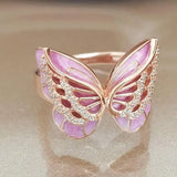 enamel butterfly ring front view