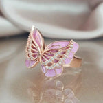 enamel butterfly ring zircon