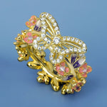 enamel gold butterfly ring front view