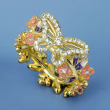 enamel gold butterfly ring front view