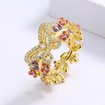 enamel gold butterfly ring side view