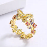 enamel gold butterfly ring jewelry