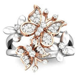 engagement rose gold butterfly ring front view
