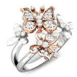 engagement rose gold butterfly ring