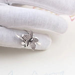 exquisite leafy butterfly ring for women
