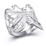 filigree butterfly ring front view