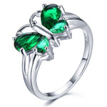 green butterfly stone ring