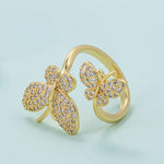 luxury gold butterfly ring jewelry
