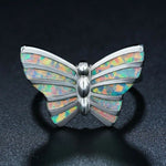 opal butterfly ring vintage front view