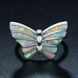 opal butterfly ring vintage front view