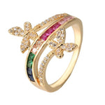 rainbow butterfly ring yellow