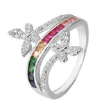 rainbow butterfly ring