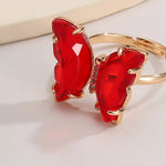 red butterfly crystal ring jewelry