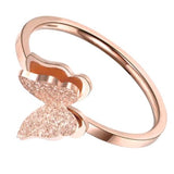 rose gold butterfly ring side view