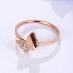 rose gold butterfly ring jewelry