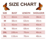 size chart for charitypink butterfly t shirt