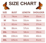 size chart for butterfly t shirt design