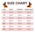 size chart for zinnia butterfly t shirt