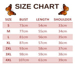 size chart for heart shaped butterfly t shirt