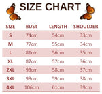 size chart for primrose illusion butterfly t shirt