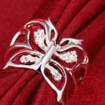 sterling silver filigree butterfly ring antique