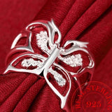 sterling silver filigree butterfly ring antique