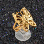 yellow vintage gold butterfly ring