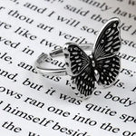 vintage sterling silver butterfly ring adjustable