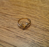 yellow butterfly ring front view